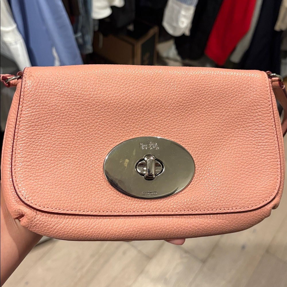 Pink Leather Crossbody Bag